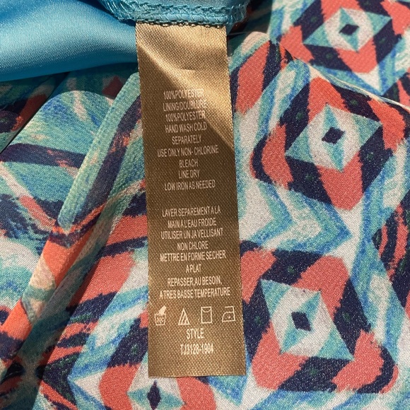 Charlie Paige abstract print spaghetti strap vacation summer maxi dress medium - Picture 13 of 15